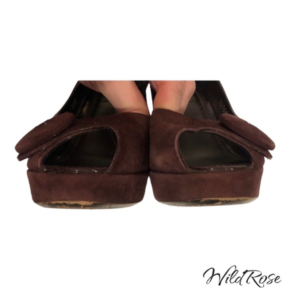 LOUIS VUITTON Aubergine Purple Suede Chelsea Peep-Toe Pumps Size 36.5 - Picture 7 of 16